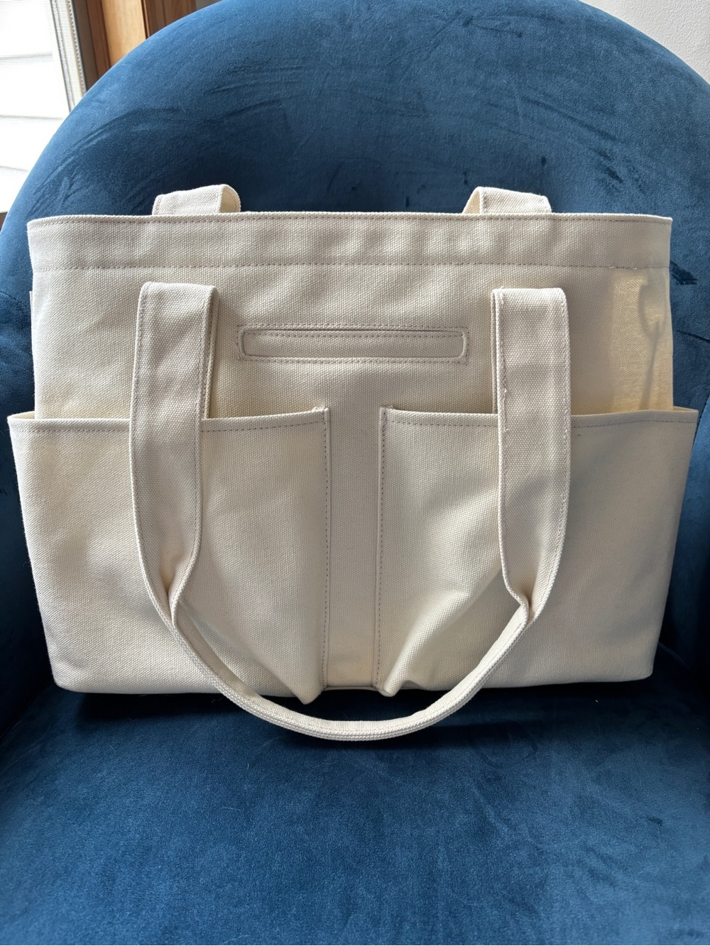 Dagne Dover Vida Sturdy Canvas Utility Tote Bag in Cream